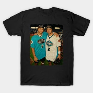 Alex Rodriguez in Seattle Mariners and  Derek Jeter in New York Yankees T-Shirt